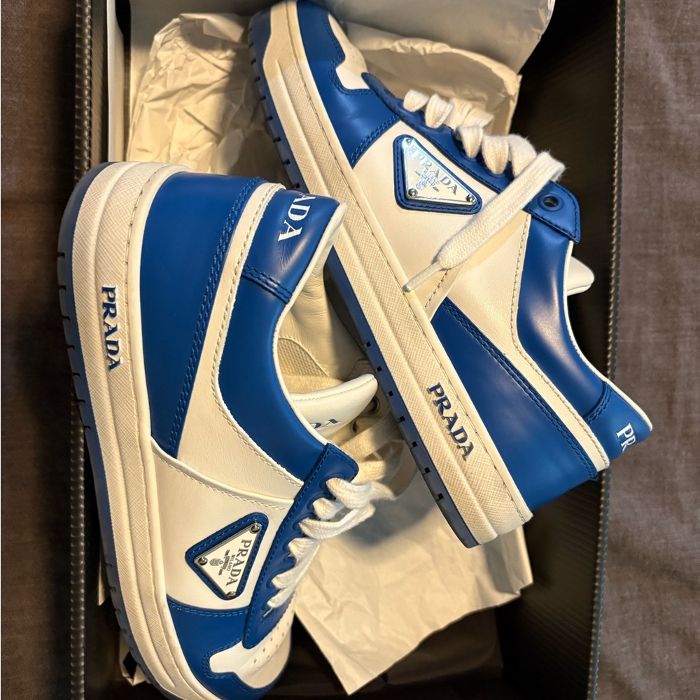 Prada Men's Sneakers in Blue and White